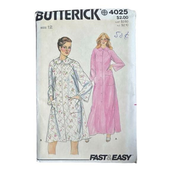 Butterick 4025 Misses' Robe Pattern - Size 12 - Picture 2 of 5
